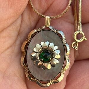 Vintage PASCO 12K Gold Filled Sterling Mother of Pearl Locket